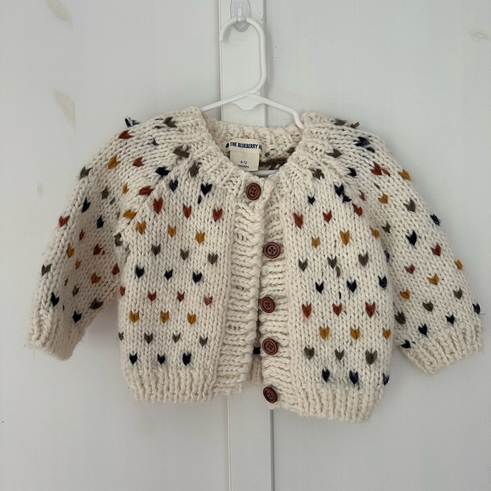 The Blueberry Hill Sawyer Cream Patterned Knit Cardigan